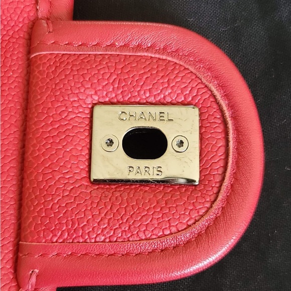 Chanel French Riviera Quilted Large Flap Bag Caviar Red with Gun Metal Hardware - Picture 6 of 17